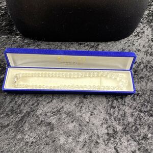 Vintage Takumi Womens Clear Crystal Faceted Beaded Necklace with Box Japan